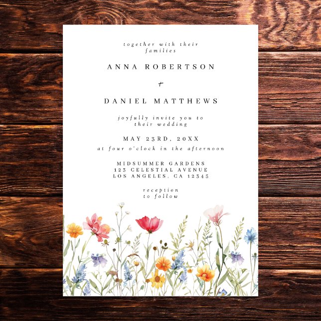 Watercolor Wildflower Wedding Invitation (Creator Uploaded)