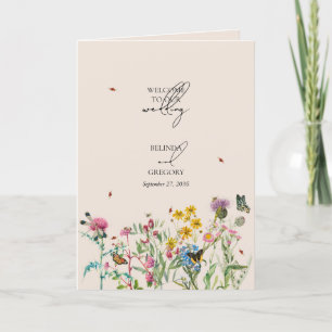 Watercolor Wildflower Wedding Order of Service Program