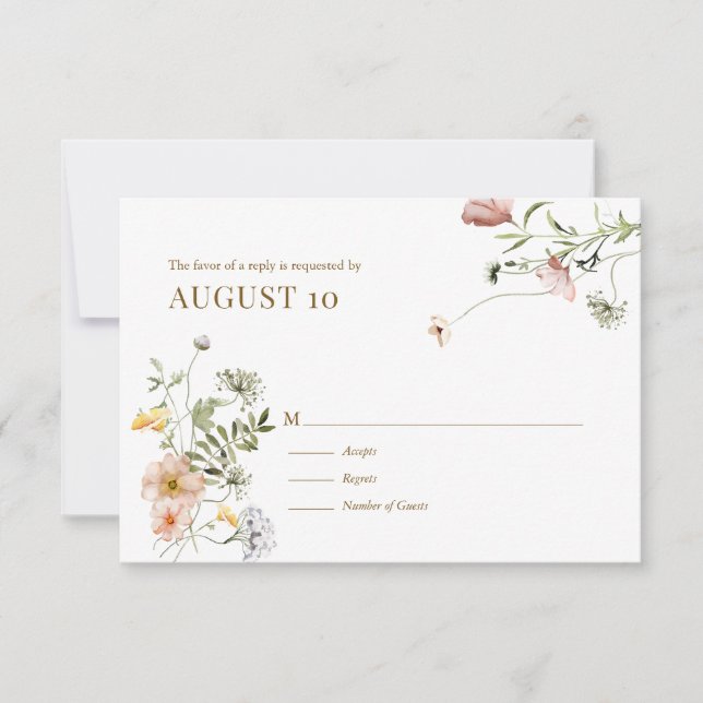 Watercolor Wildflower Wedding Response Card (Front)