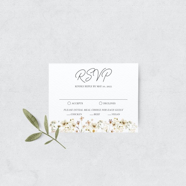 Watercolor Wildflower Wedding RSVP Card (Creator Uploaded)