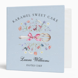 Watercolor Wildflower Whisk Cooking Bakery Binder