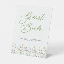 Watercolor Wildflowers Baby Shower Guest Books