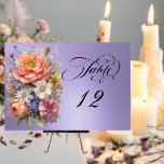 Watercolor Wildflowers - Blue Lilac Table Number<br><div class="desc">This lovely design features a nature inspired background embellished with wildflowers, and a placeholder for the number. To edit the number: change the number individually and add to your cart. Designed to coordinate with the Springtime Wildflowers Wedding Collection. To change details, click «Personalize». To move the text or change the...</div>