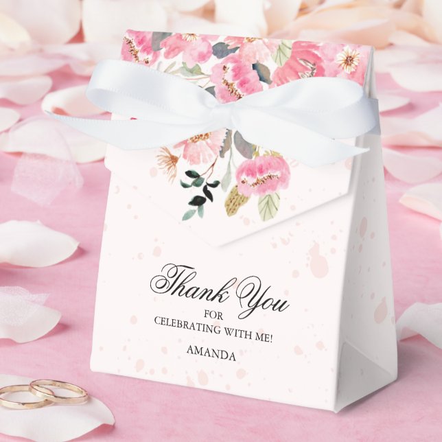 Watercolor Wildflowers Bridal Shower Favor Box (Wedding)