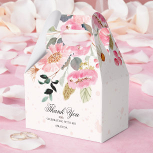 Watercolor Wildflowers Bridal Shower Favor Box