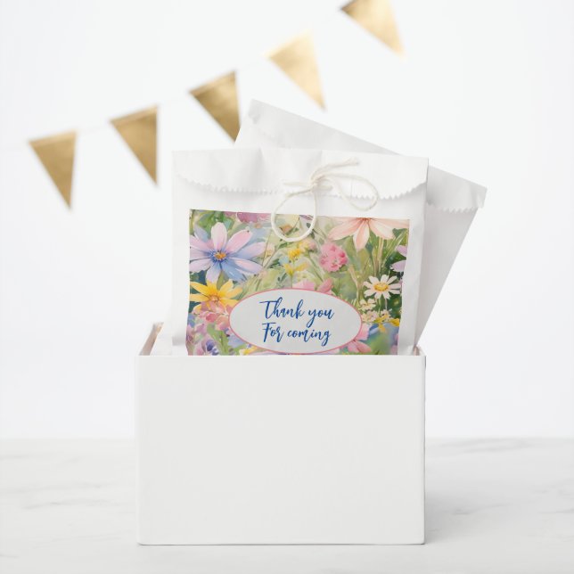 Watercolor Wildflowers Bridal Shower Favour Bag (Party)