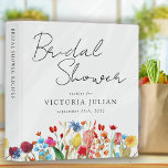 Watercolor Wildflowers Bridal Shower Recipe Binder<br><div class="desc">Create a memorable gift for the bride-to-be by asking friends and family members to provide one of their favourite recipes to fill this personalized recipe binder.</div>