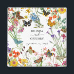 Watercolor Wildflowers Butterflies Floral Wedding Magnet<br><div class="desc">A beautiful watercolor wedding design featuring wildflowers and butterflies. A colourful arrangement of wild flowers and butterflies in a floral garden. An ideal wedding favour design for anyone who loves colourful butterflies,  watercolor florals,  wildflower illustrations and botanical themed art. Matching wedding invitations and other stationery items are also available.</div>