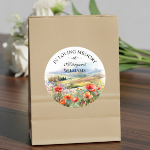 Watercolor Wildflowers Celebration Of Life Funeral Classic Round Sticker