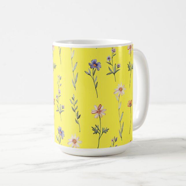 Watercolor Wildflowers Coffee Mug (Front Right)