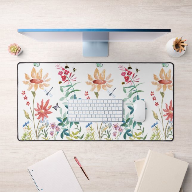 Watercolor Wildflowers  Desk Mat (Office 1)
