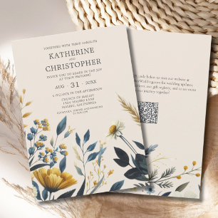 Watercolor Wildflowers Elegant Floral Wedding Invitation