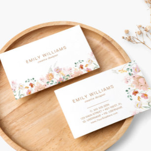 Watercolor Wildflowers Floral Business Card