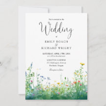 Watercolor Wildflowers Floral QR Code Wedding