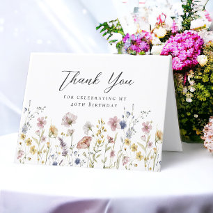 Watercolor Wildflowers Floral Thank You