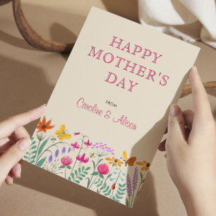 Watercolor Wildflowers Happy Mother's Day Card