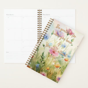 Watercolor Wildflowers - Inspirational Phrases Planner