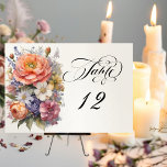 Watercolor Wildflowers - Ivory Table Number<br><div class="desc">This lovely design features a nature inspired background embellished with wildflowers, and a placeholder for the number. To edit the number: change the number individually and add to your cart. Designed to coordinate with the Springtime Wildflowers Wedding Collection. To change details, click «Personalize». To move the text or change the...</div>