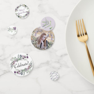 Watercolor Wildflowers Lavender Confetti