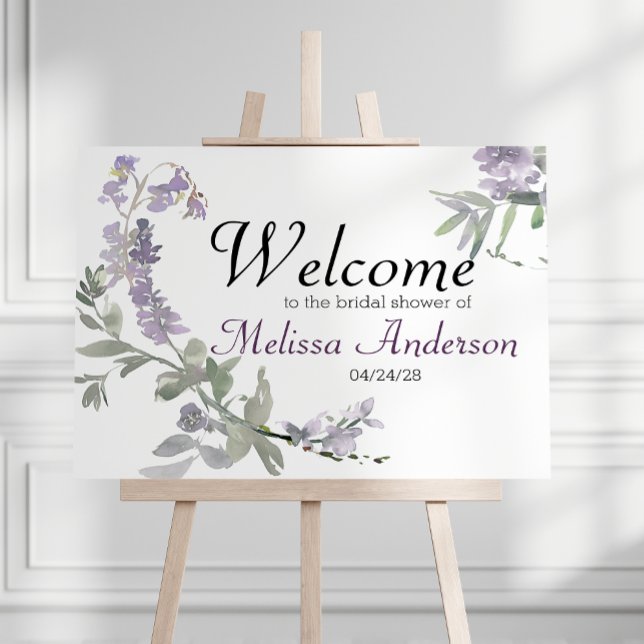 Watercolor Wildflowers Lavender Shower Poster (Creator Uploaded)