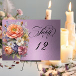 Watercolor Wildflowers - Lavender Table Number<br><div class="desc">This lovely design features a nature inspired background embellished with wildflowers, and a placeholder for the number. To edit the number: change the number individually and add to your cart. Designed to coordinate with the Springtime Wildflowers Wedding Collection. To change details, click «Personalize». To move the text or change the...</div>