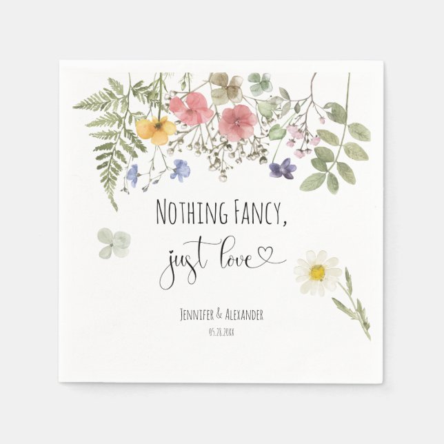 Watercolor Wildflowers  Napkin (Front)