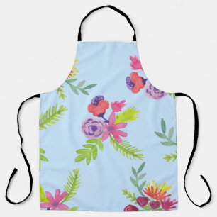 Watercolor Wildflowers Pattern Leggings Wrapping P Apron