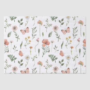 Watercolor Wildflowers Pattern Tissue Paper