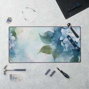 Watercolor Wildflowers Personalized Script Name Desk Mat