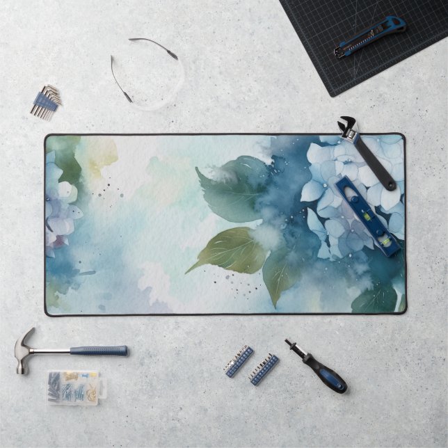 Watercolor Wildflowers Personalized Script Name Desk Mat (Workstation)