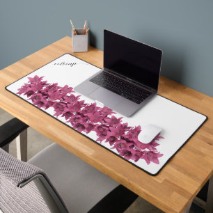 Watercolor Wildflowers Personalized Script Name Desk Mat