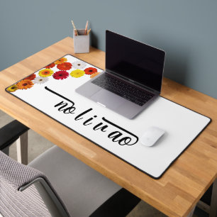 Watercolor Wildflowers Personalized Script Name Desk Mat