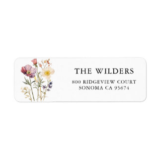 Watercolor Wildflowers Return Address