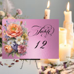 Watercolor Wildflowers - Rose Pink Table Number<br><div class="desc">This lovely design features a nature inspired background embellished with wildflowers, and a placeholder for the number. To edit the number: change the number individually and add to your cart. Designed to coordinate with the Springtime Wildflowers Wedding Collection. To change details, click «Personalize». To move the text or change the...</div>