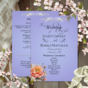 Watercolor Wildflowers - Sky Blue Wedding Program