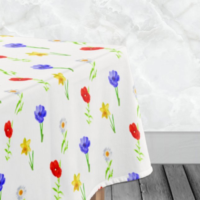 Watercolor Wildflowers Tablecloth (Creator Uploaded)