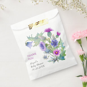 Watercolor wildflowers Thank You Baby Shower Favour Bag