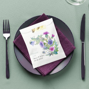 Watercolor wildflowers Thank You wedding Favour Bag