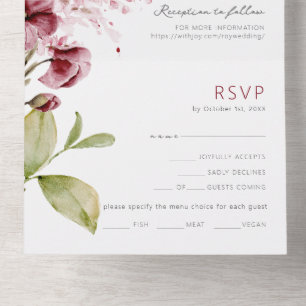 Watercolor Wildflowers Wedding All In One Invitation