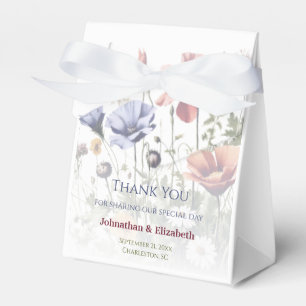 Watercolor Wildflowers Wedding Favor Box