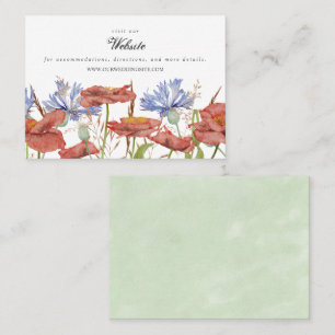 Watercolor wildflowers wedding website business card
