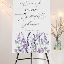 Watercolor Wildflowers Welcome Bridal Shower Sign 