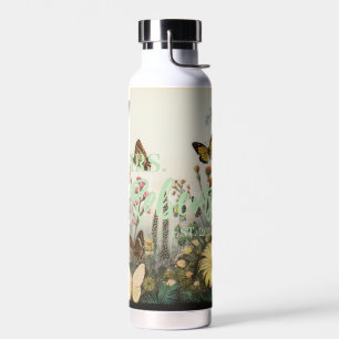 Watercolor Wildflowers with Personalized Name Water Bottle