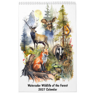 Watercolor Wildlife of the Forest Calendar
