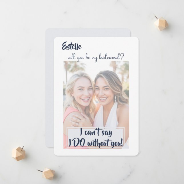 Watercolor Will you be my bridesmaid proposal card (Front/Back In Situ)