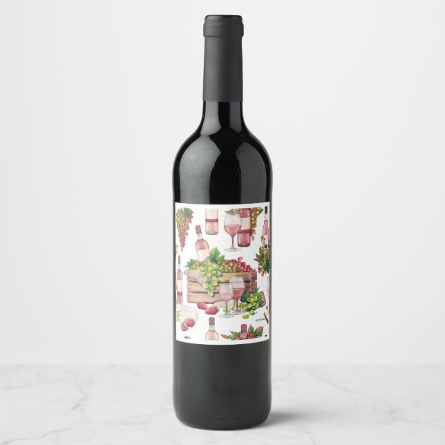 Watercolor Wine Label (Front)