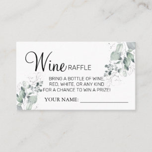 Watercolor  Wine raffle ticket Bridal Shower card