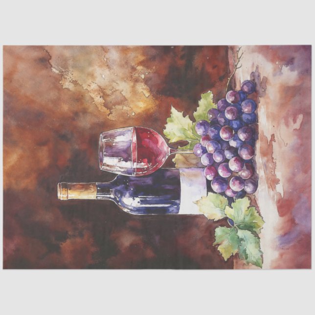 Watercolor Wine Tissue Paper (Front)