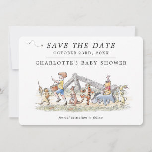 Watercolor Winnie the Pooh & Pals Baby Shower Save The Date