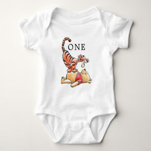 Watercolor Winnie the Pooh & Pals Birthday I'm One Baby Bodysuit